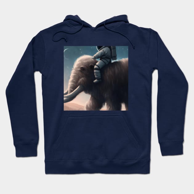 Astronaut Rides a Wooly Mammoth Hoodie by Star Scrunch